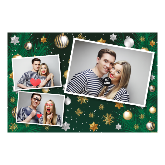 Bożonarodzeniowe gwiazdy + bombki, model 406 biały Bożonarodzeniowe gwiazdy + bombki, model 406 biały