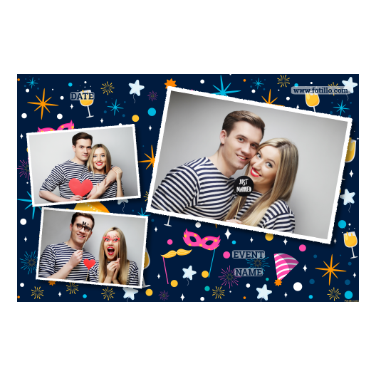 Przyjęcie sylwestrowe + Fajerwerki, gwiazdy + 406 biały z tekstem Przyjęcie sylwestrowe + Fajerwerki, gwiazdy + 406 biały z tekstem