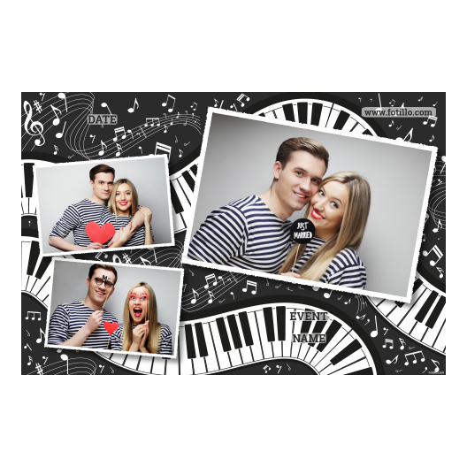 Światowy Dzień Fortepianu + nuty + 406 biały z tekstem Światowy Dzień Fortepianu + nuty + 406 biały z tekstem