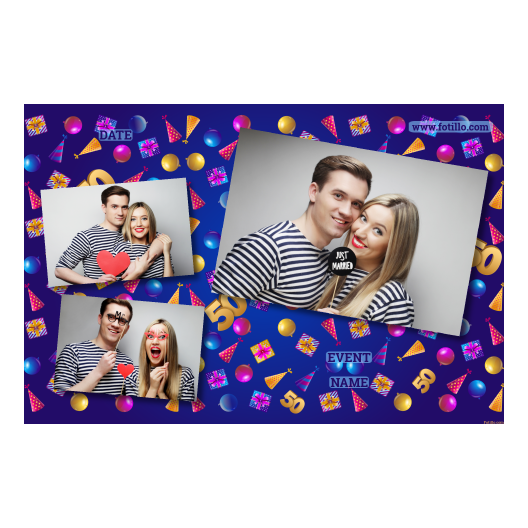 Pięćdziesiątka + balony i prezenty + 406 brak ramki z tekstem