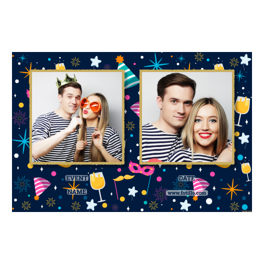 Przyjęcie sylwestrowe + Fajerwerki, gwiazdy + 407 złoty z tekstem Przyjęcie sylwestrowe + Fajerwerki, gwiazdy + 407 złoty z tekstem