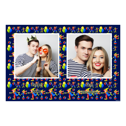 Dzień Klauna + Balony, kulki + 407 biały z tekstem Dzień Klauna + Balony, kulki + 407 biały z tekstem