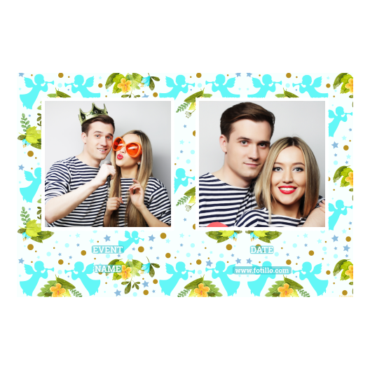 Pierwsza Komunia Święta + Kwiaty, anioły + 407 biały z tekstem Pierwsza Komunia Święta + Kwiaty, anioły + 407 biały z tekstem