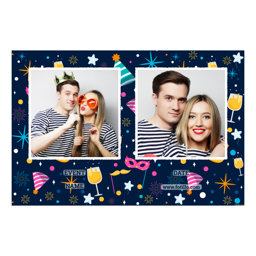 Przyjęcie sylwestrowe + Fajerwerki, gwiazdy + 407 biały z tekstem Przyjęcie sylwestrowe + Fajerwerki, gwiazdy + 407 biały z tekstem