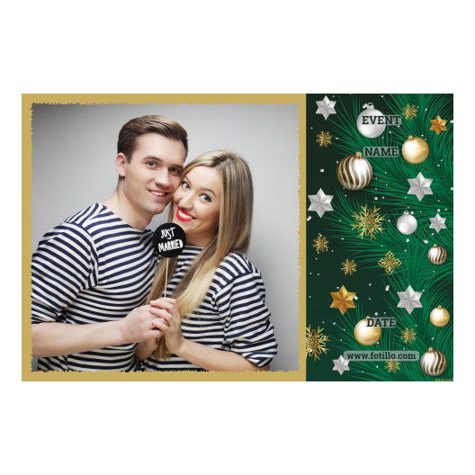 Bożonarodzeniowe gwiazdy + bombki, model 408 złoty z tekstem Bożonarodzeniowe gwiazdy + bombki, model 408 złoty z tekstem