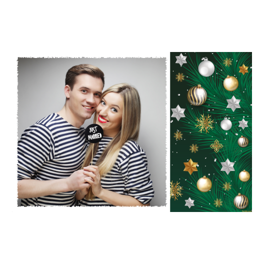 Bożonarodzeniowe gwiazdy + bombki, model 408 biały Bożonarodzeniowe gwiazdy + bombki, model 408 biały