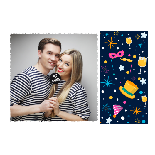 Przyjęcie sylwestrowe + Fajerwerki, gwiazdy + 408 biały Przyjęcie sylwestrowe + Fajerwerki, gwiazdy + 408 biały