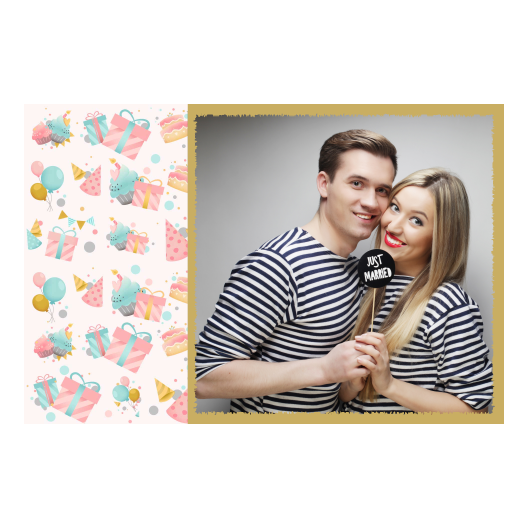 Birthday Party + collage + 409 gold