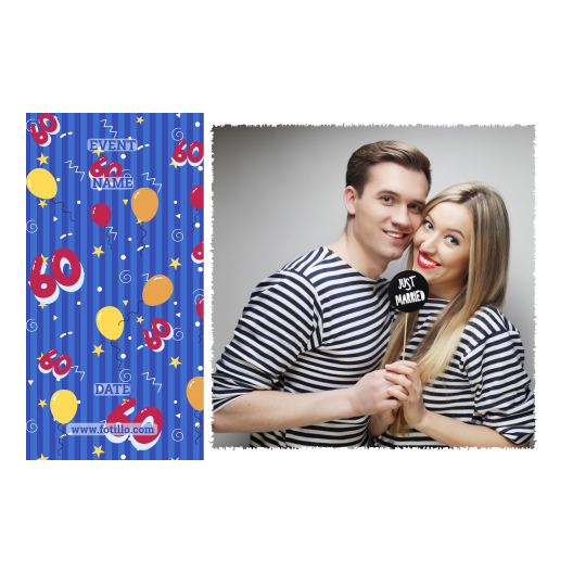 Sześćdziesiątka + balony + 409 biały z tekstem Sześćdziesiątka + balony + 409 biały z tekstem