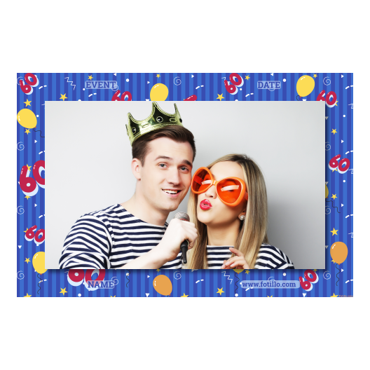 Sześćdziesiątka + balony + 410 brak ramki z tekstem Sześćdziesiątka + balony + 410 brak ramki z tekstem