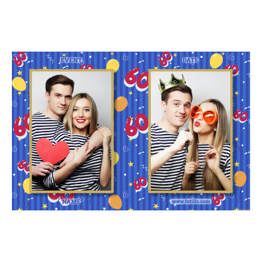 Sześćdziesiątka + balony + 411 złoty z tekstem Sześćdziesiątka + balony + 411 złoty z tekstem