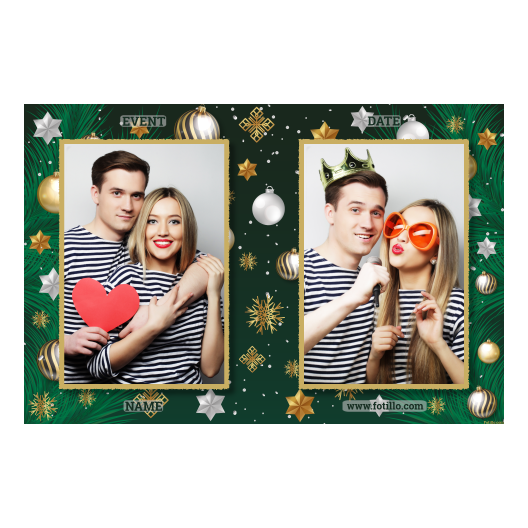 Bożonarodzeniowe gwiazdy + bombki, model 411 złoty z tekstem Bożonarodzeniowe gwiazdy + bombki, model 411 złoty z tekstem