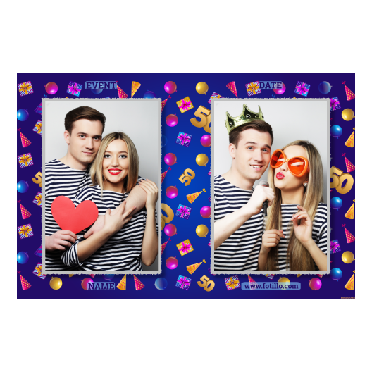 Pięćdziesiątka + balony i prezenty + 411 z tekstem Pięćdziesiątka + balony i prezenty + 411 z tekstem