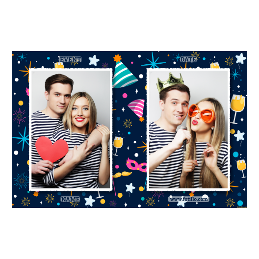 Przyjęcie sylwestrowe + Fajerwerki, gwiazdy + 411 biały z tekstem Przyjęcie sylwestrowe + Fajerwerki, gwiazdy + 411 biały z tekstem