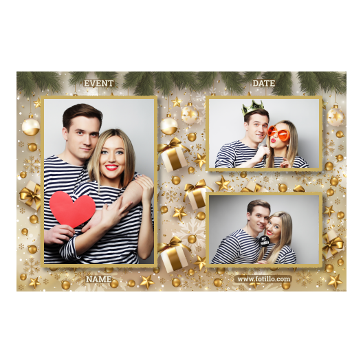 Prezenty świąteczne + bombki + 413 złoty z tekstem Prezenty świąteczne + bombki + 413 złoty z tekstem