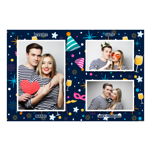 Przyjęcie sylwestrowe + Fajerwerki, gwiazdy + 413 biały z tekstem Przyjęcie sylwestrowe + Fajerwerki, gwiazdy + 413 biały z tekstem