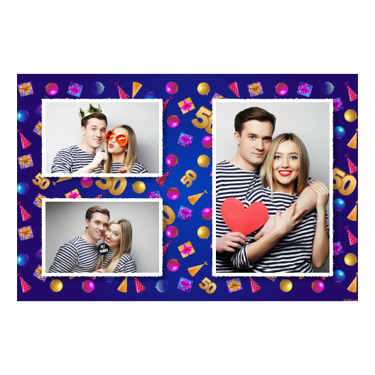 Pięćdziesiątka + balony i prezenty + 414 biały Pięćdziesiątka + balony i prezenty + 414 biały