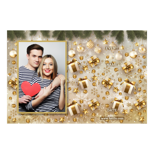 Prezenty świąteczne + bombki + 415 złoty z tekstem Prezenty świąteczne + bombki + 415 złoty z tekstem