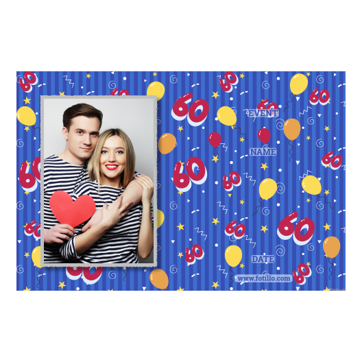 Sześćdziesiątka + balony + 415 z tekstem Sześćdziesiątka + balony + 415 z tekstem