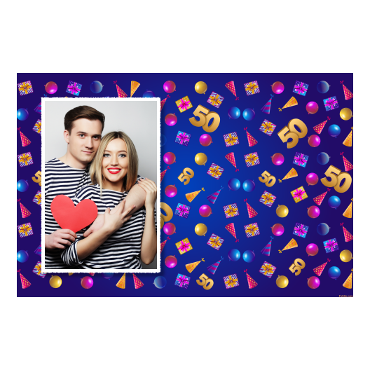 Pięćdziesiątka + balony i prezenty + 415 biały