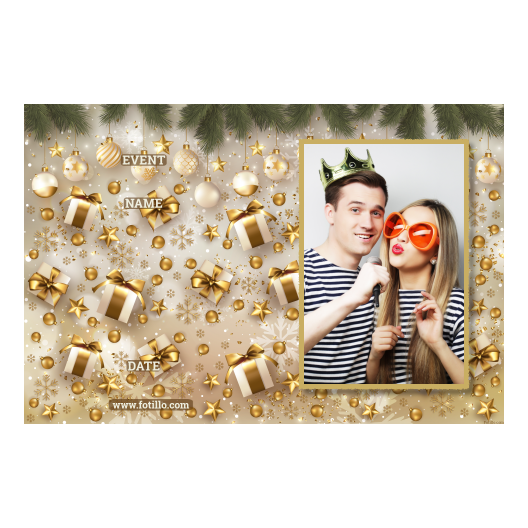 Prezenty świąteczne + bombki + 416 złoty z tekstem Prezenty świąteczne + bombki + 416 złoty z tekstem