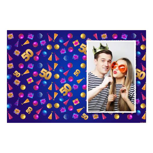 Pięćdziesiątka + balony i prezenty + 416 biały