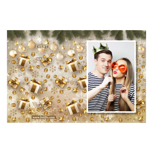 Prezenty świąteczne + bombki + 416 biały z tekstem Prezenty świąteczne + bombki + 416 biały z tekstem