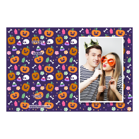 Halloweenowa dynia + kolaż + 416 biały z tekstem