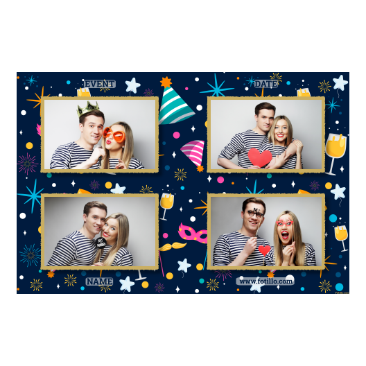 Przyjęcie sylwestrowe + Fajerwerki, gwiazdy + 417 złoty z tekstem Przyjęcie sylwestrowe + Fajerwerki, gwiazdy + 417 złoty z tekstem