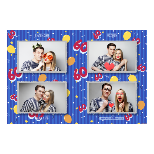 Sześćdziesiątka + balony + 417 z tekstem Sześćdziesiątka + balony + 417 z tekstem