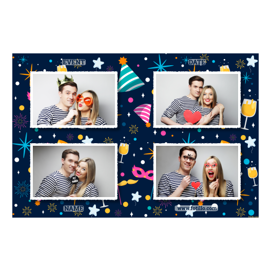 Przyjęcie sylwestrowe + Fajerwerki, gwiazdy + 417 biały z tekstem Przyjęcie sylwestrowe + Fajerwerki, gwiazdy + 417 biały z tekstem