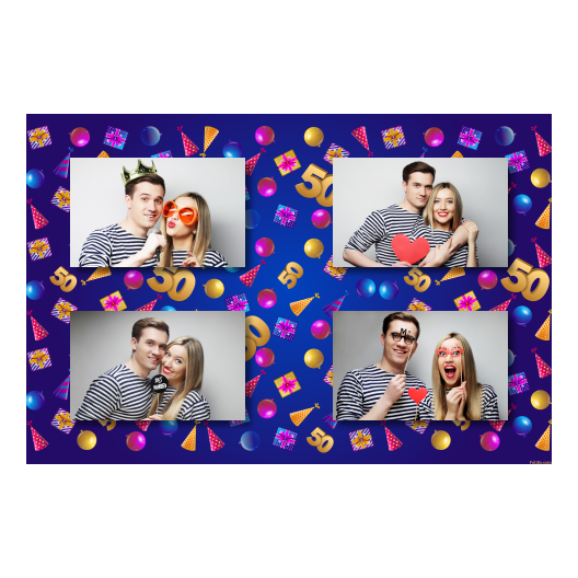 Pięćdziesiątka + balony i prezenty + 417 brak ramki