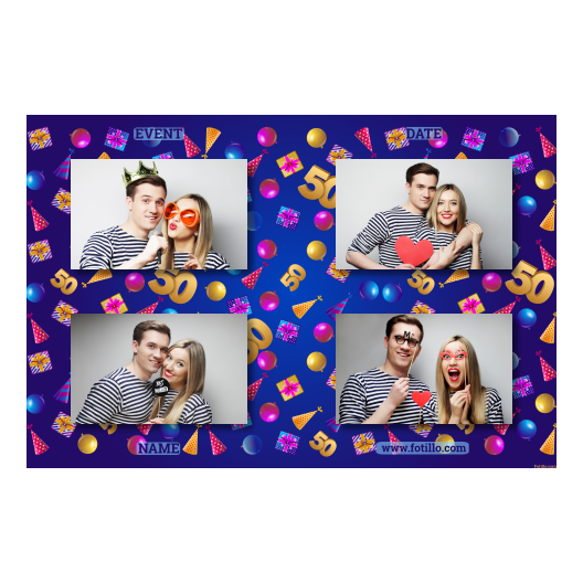 Pięćdziesiątka + balony i prezenty + 417 brak ramki z tekstem