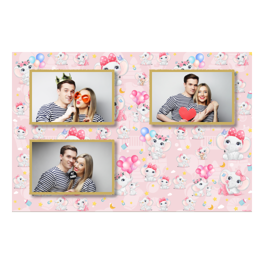 Baby Shower + elephants + 418 gold