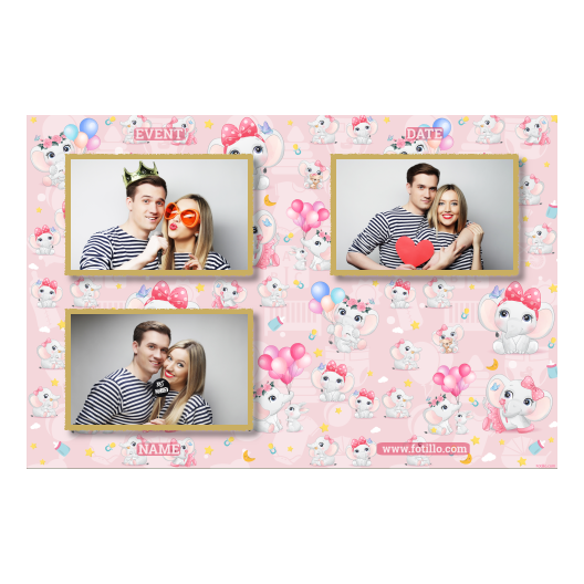 Template 418 consisting of 3 photos – Baby Shower + elephants - Image 2