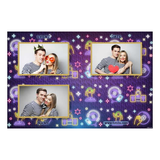 Photobooth template 418 consisting of 3 photos – DJ Day + vinyl - Image 2