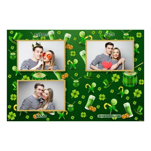 Template 418 consisting of 3 photos – St Patrick's Day + shamrock - Image 2