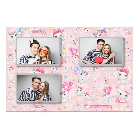 Template 418 consisting of 3 photos – Baby Shower + elephants - Image 4