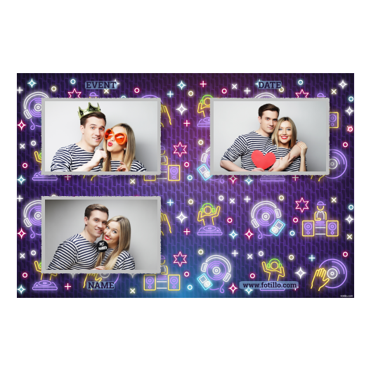 Photobooth template 418 consisting of 3 photos – DJ Day + vinyl - Image 4