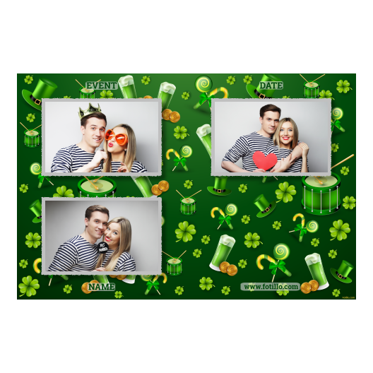 Template 418 consisting of 3 photos – St Patrick's Day + shamrock - Image 4