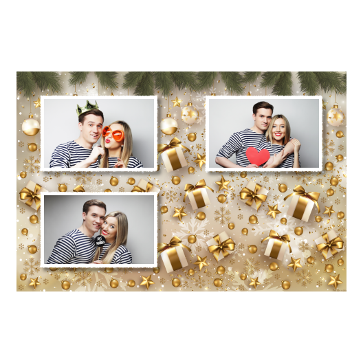 Prezenty świąteczne + bombki + 418 biały Prezenty świąteczne + bombki + 418 biały