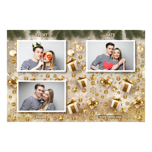 Prezenty świąteczne + bombki + 418 biały z tekstem Prezenty świąteczne + bombki + 418 biały z tekstem