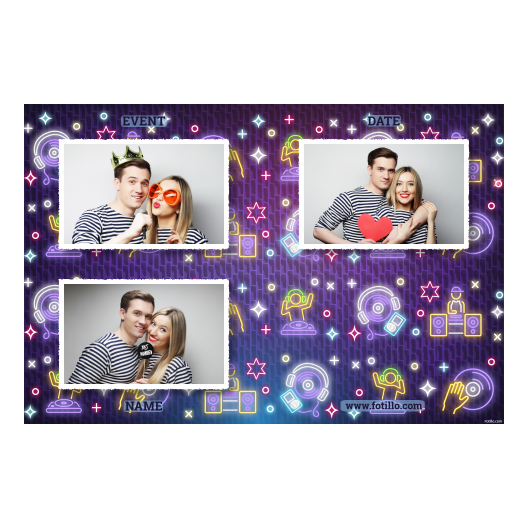 Photobooth template 418 consisting of 3 photos – DJ Day + vinyl - Image 6