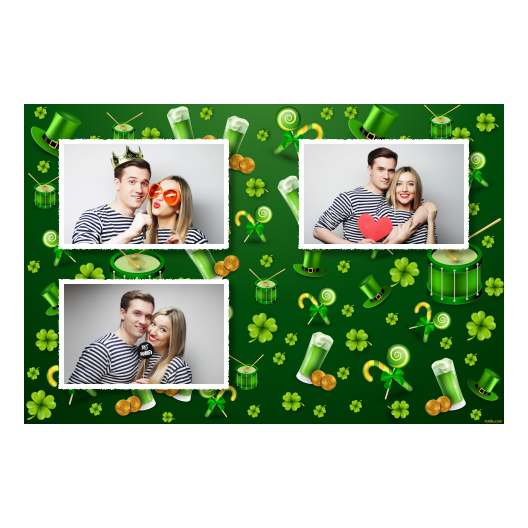 Template 418 consisting of 3 photos – St Patrick's Day + shamrock - Image 5