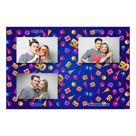 Pięćdziesiątka + balony i prezenty + 418 brak ramki z tekstem Pięćdziesiątka + balony i prezenty + 418 brak ramki z tekstem
