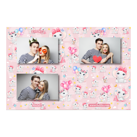 Template 418 consisting of 3 photos – Baby Shower + elephants - Image 8