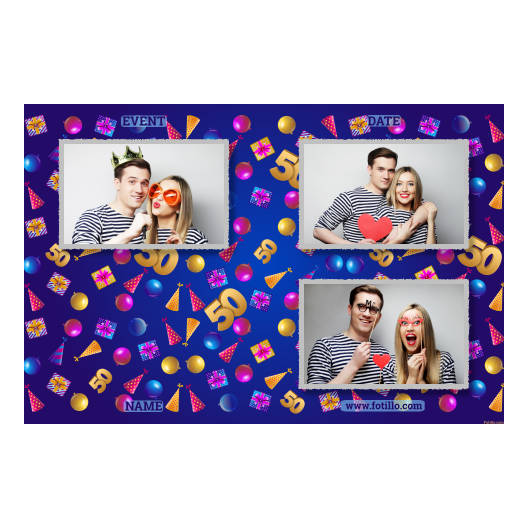 Pięćdziesiątka + balony i prezenty + 419 z tekstem Pięćdziesiątka + balony i prezenty + 419 z tekstem