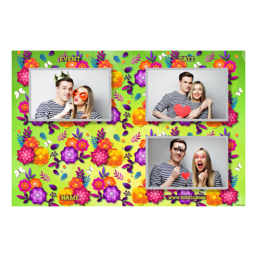 Photobooth template Fotillo 419 – Spring with flowers at background - Image 4