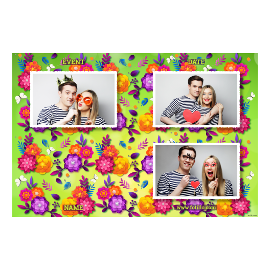 Photobooth template Fotillo 419 – Spring with flowers at background - Image 6