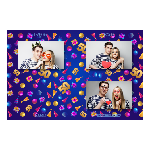 Pięćdziesiątka + balony i prezenty + 419 brak ramki z tekstem Pięćdziesiątka + balony i prezenty + 419 brak ramki z tekstem